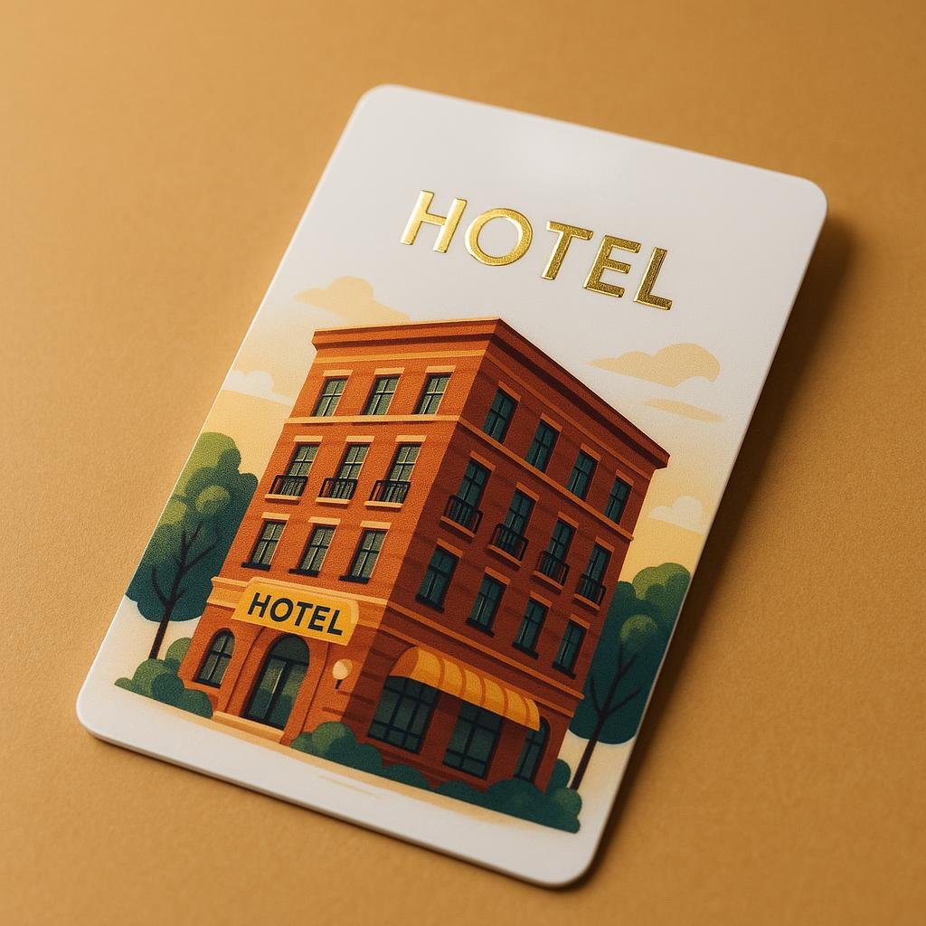 Modern electronic hotel door lock with RFID card reader