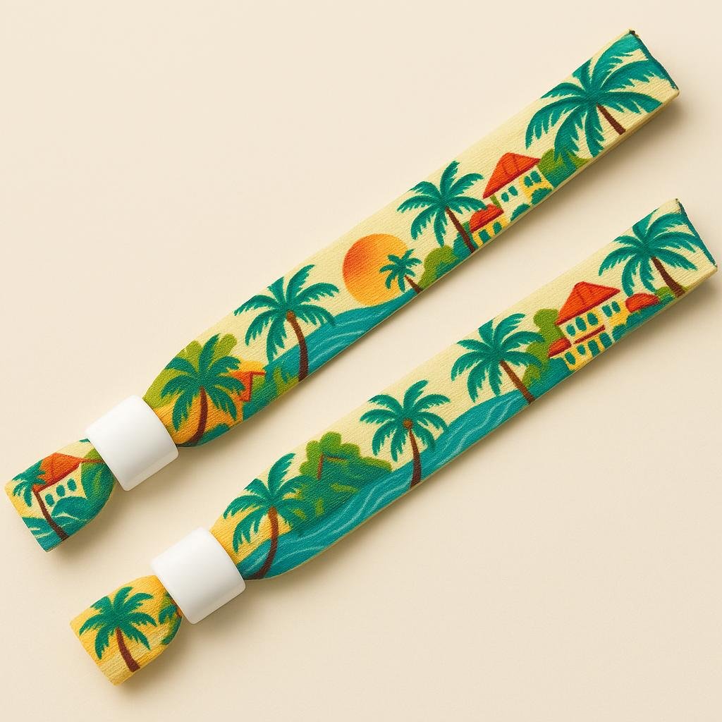 Woven fabric NFC wristband with full-colour printing